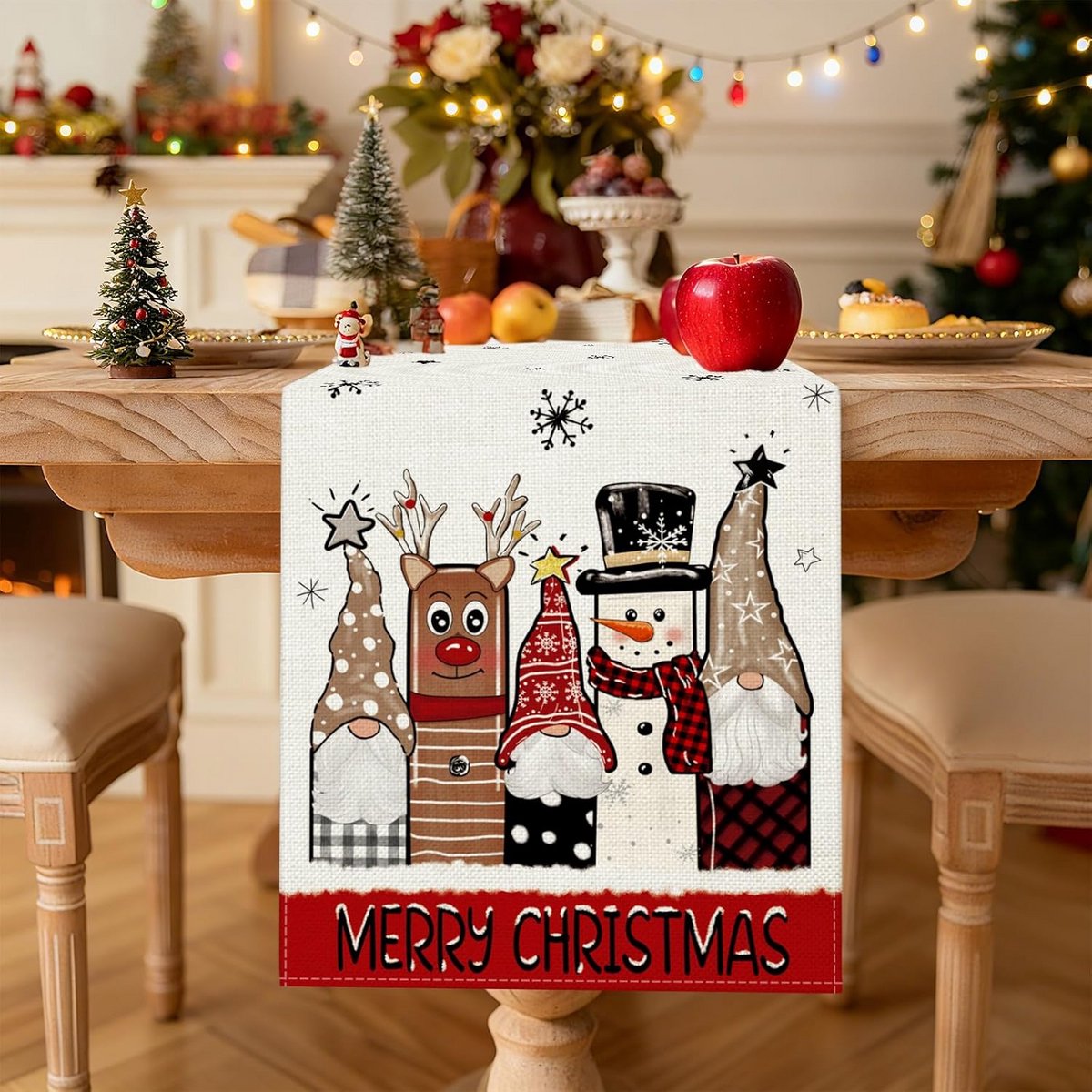 Tafelloper Kerstmis 40x140 cm - Tafeldecoratie Feestelijk Kerstdesign