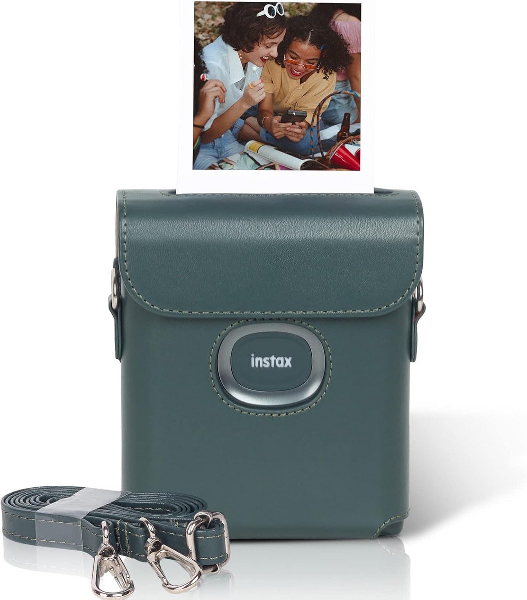 Vierkante Beschermhoes voor Instax Square Printer met Schouderriem | Groen