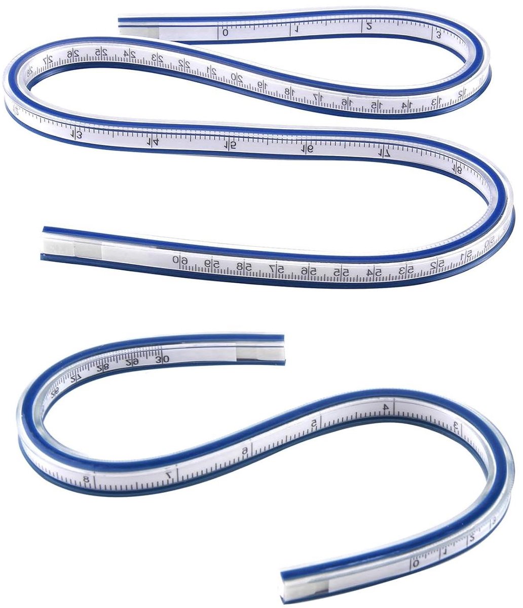 Flexibele gebogen liniaal set voor naaien en tekenen - 30 cm en 60 cm - ideaal voor kleermakers, ontwerpers en creatieve projecten
