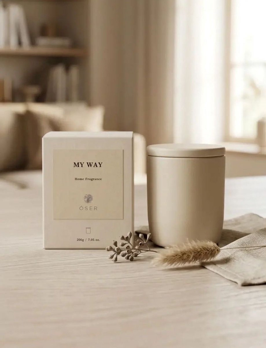ÓSER Geurkaars - Geurkaarsen - Geurkaarsen Geschenkset - Geurkaars Rituals - Interieurparfum - Huisparfum Cadeau - Huisgeur Geurstokjes - MY WAY 200g — cadeau in Wonen & Interieur - foto 5