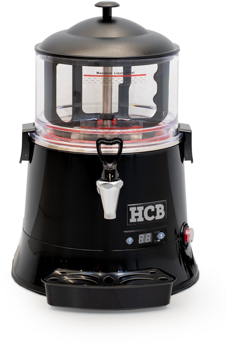 HCB® - Professionele Warme Chocolademelk machine - Heetwaterdispenser - warme dranken dispenser - 5 liter - Horeca warmwaterdispenser - heetwatertap - 40x32x47 cm (DxBxH) - 7 kg - 7659