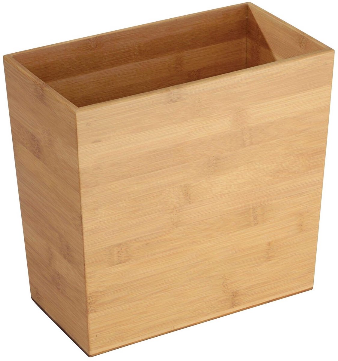 Rechthoekige bamboe vuilnisbak voor kleine ruimtes - 10.5" x 5.7" x 10"