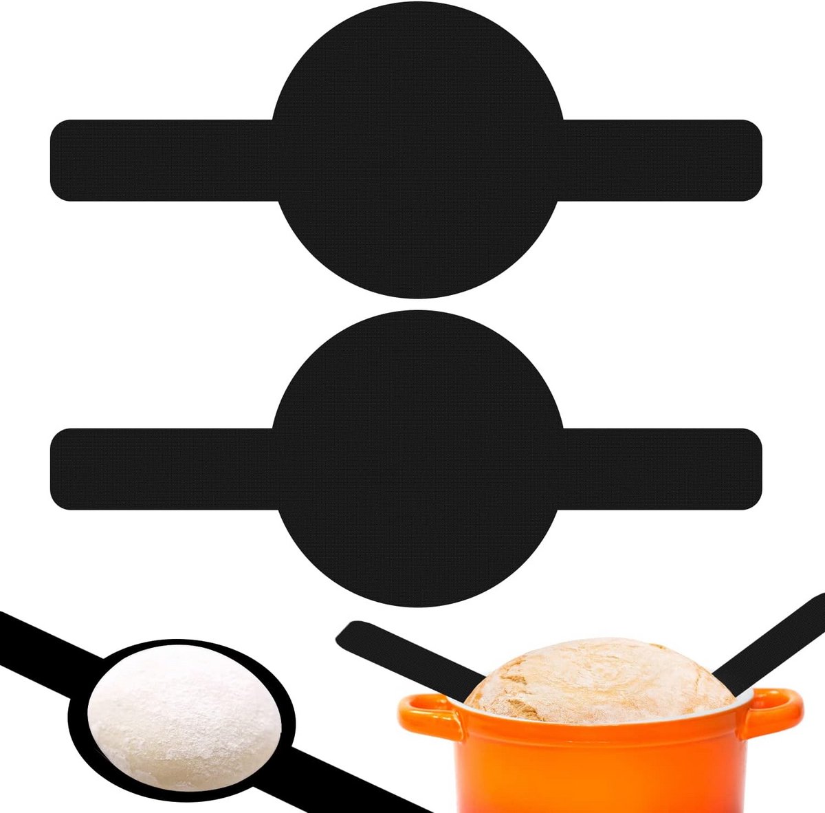 Sling Broodmat - Herbruikbare Non-stick Bakmat voor Brood met Lange Handvatten - Set van 2