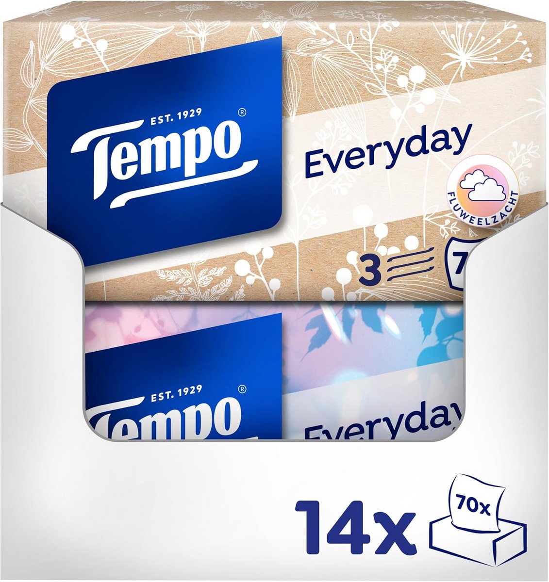 Zachte Papieren Zakdoeken Megapack - 14 Dozen, 70 Doeken per Doos