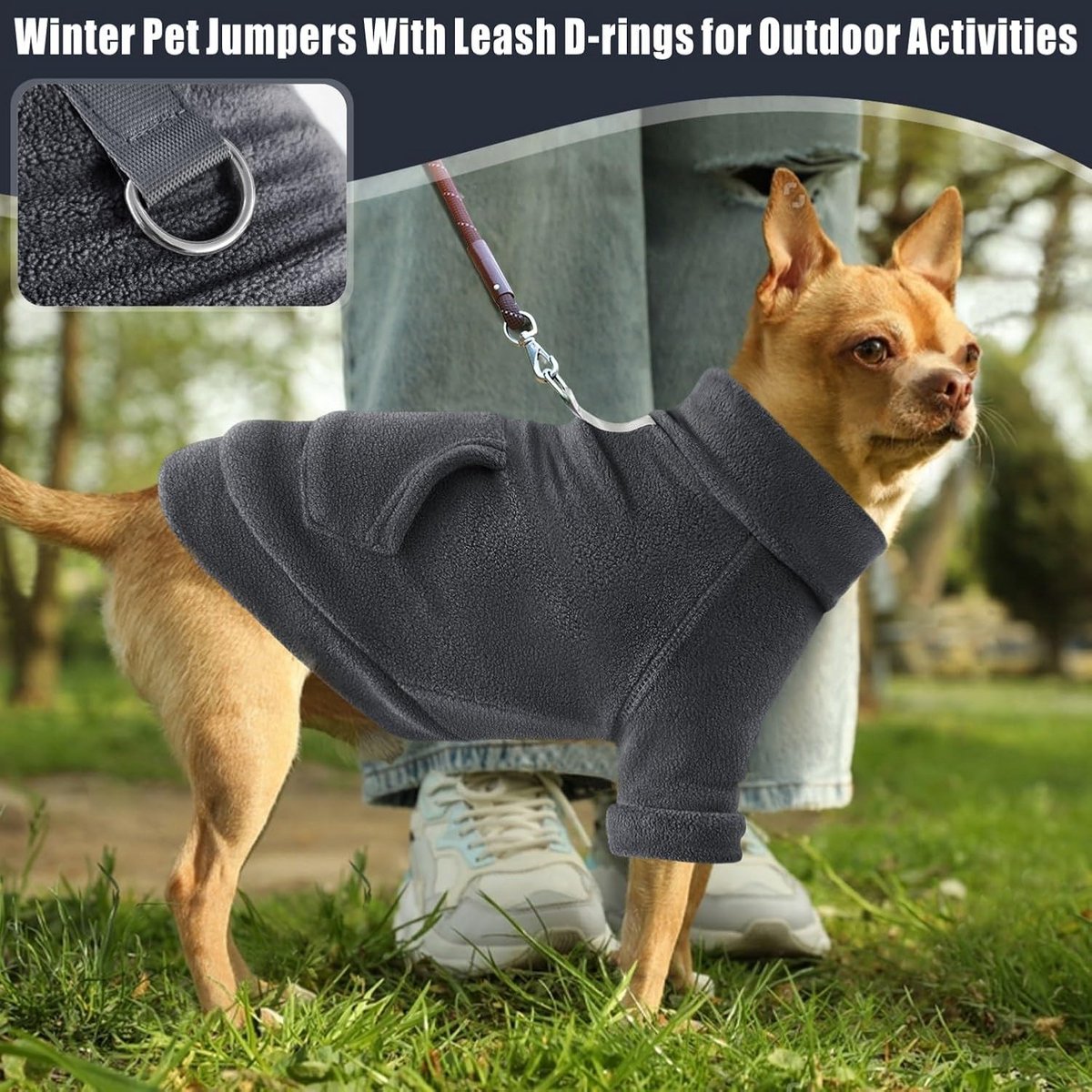 Honden Hoodie Kleding voor Dieren - Warme Katoenen Sweatshirts met Zak voor Kleine en Middelgrote Honden en Katten - Zwart, Large — cadeau in Cadeau-ideeën - foto 2