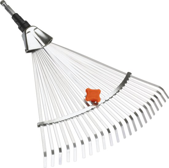 GARDENA Combisystem verstelbare bladhark 30-50 cm werkbreedte, roestvrij staal, passend op alle stelen