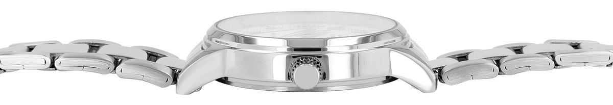 QQ Dameshorloge model Q969j204y zilverkleurig 3 bar waterdicht met duidelijke wijzerplaat