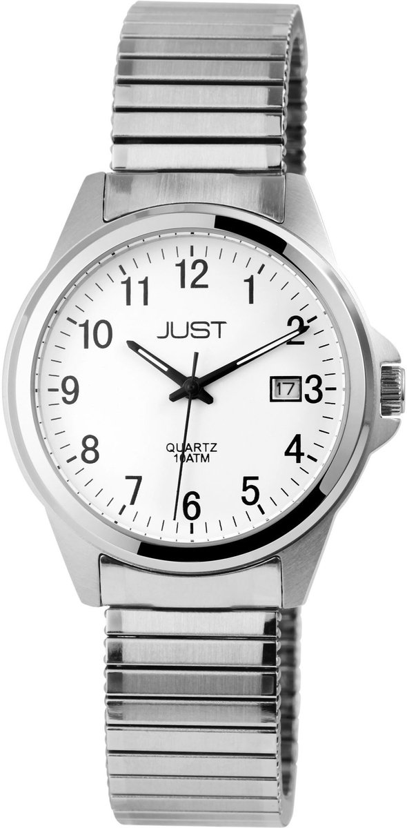 JUST Herenhorloge van roestvrij staal Roswin Just herenhorloge van roestvrij staal met trekband, 3 wijzers,