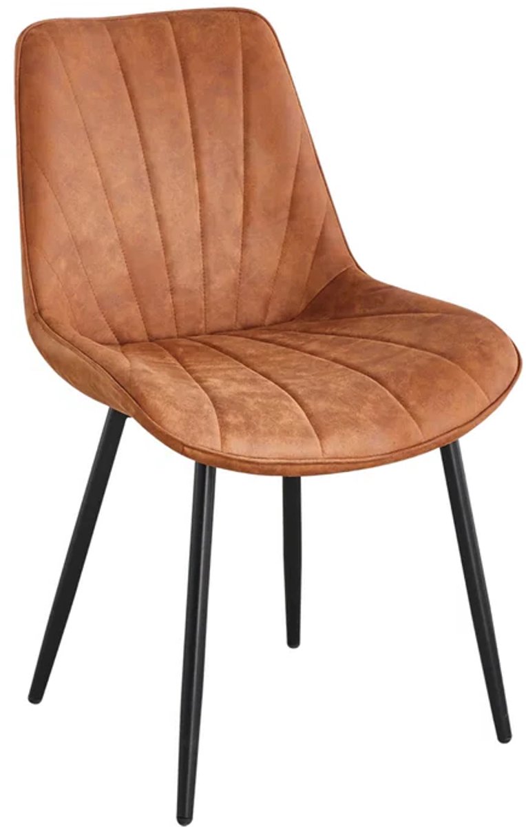 Lizzely Garden & Living Eetkamerstoel cognac microvezel Tessa eetstoel zetel