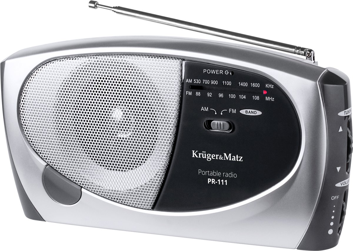 Krüger&Matz PR-111 - Draagbare Radio - FM/AM/SW - Netstroom & Batterijen - Telescoopantenne