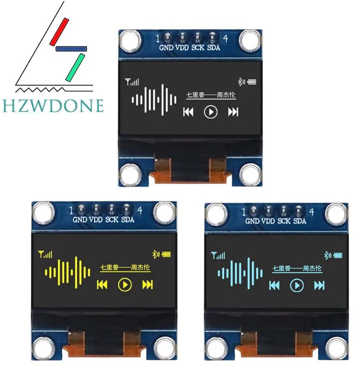 OLED Serie - Weergavemodule - 128x64 Resolutie - I2C en SPI - SSD1306 - Voor Arduino - 0.96IICSSD1306
