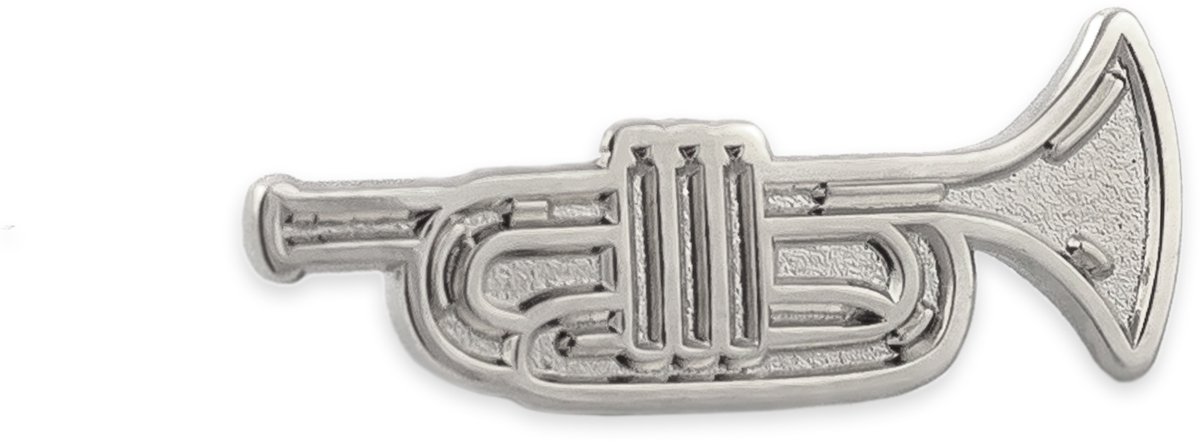 PINETS Zilveren Trompet Speld - Muziek Instrument Broche