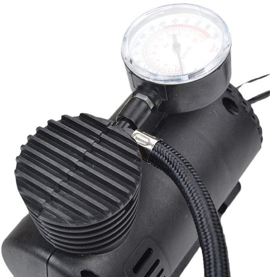 Draagbare luchtcompressor, voor voor autobanden, motorfietsen, mini-luchtpomp met manometer, 12V DC-voeding, Geschikt voor het snel oppompen van sportballen. — afbeelding 3