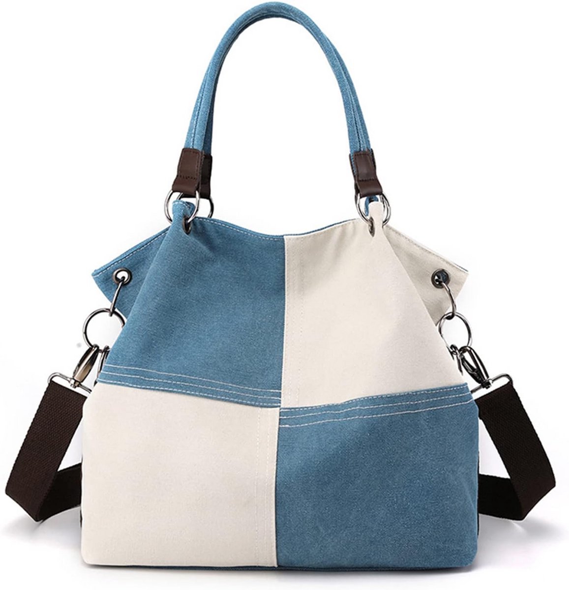 Grote Canvas Schoudertas Dames - Casual Shopper Handtas voor Werk en Reizen