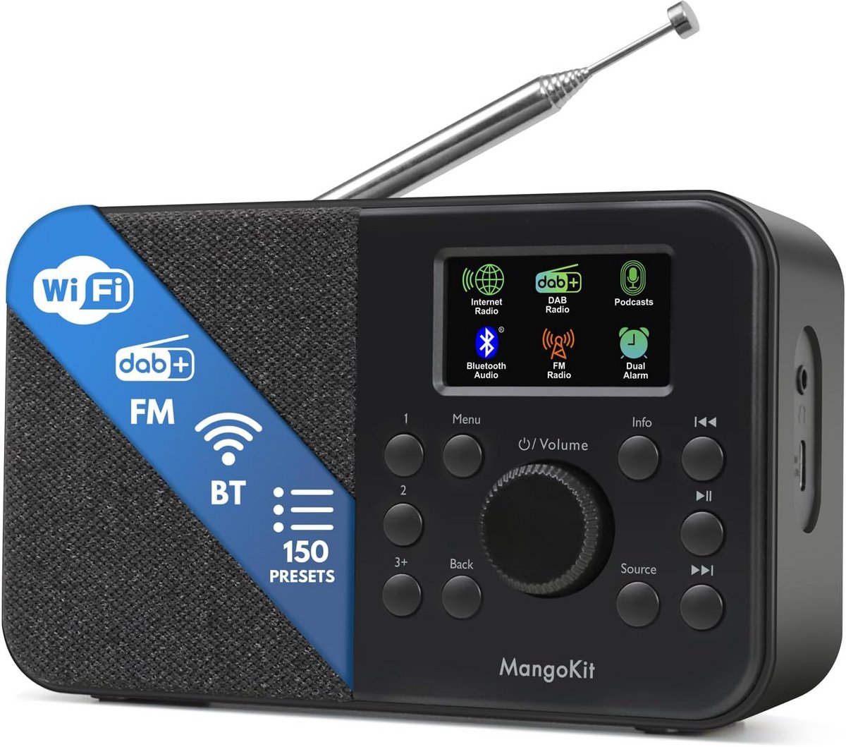 DAB+ en Internet Radio met Kleurendisplay en Alarmfunctie