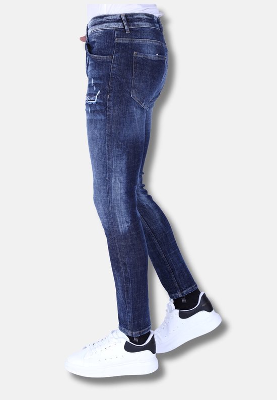 Jean déchiré pour homme coupe slim - 1100 - Blauw