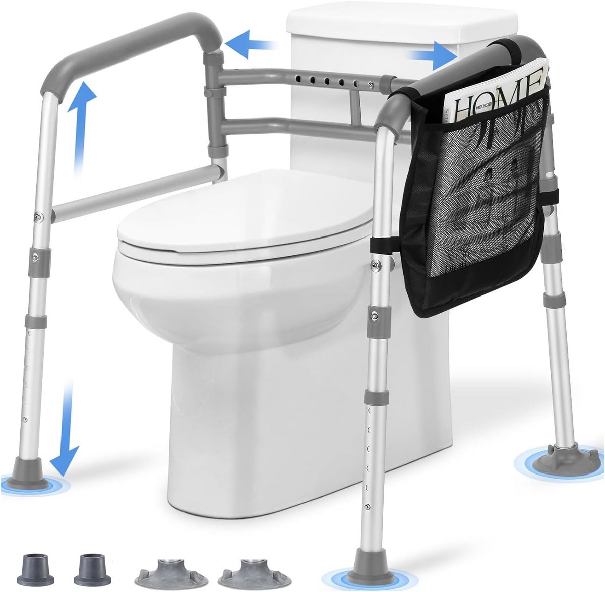 Verstelbare Toiletstandaard met Armleuningen voor Senioren en Mobiliteitsbeperkten