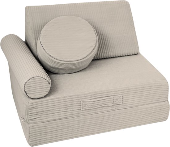 Flumi Kinderfauteuil - Modulaire Speelfauteuil - Montessori Schuim - Multifunctioneel - Corduroy Beige van Flumi — afbeelding 2