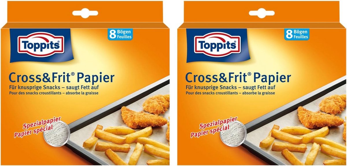 Bakpapier Cross & Frit 2x8 Vellen (37x30 cm) - Vetabsorberend voor Knapperige Resultaten