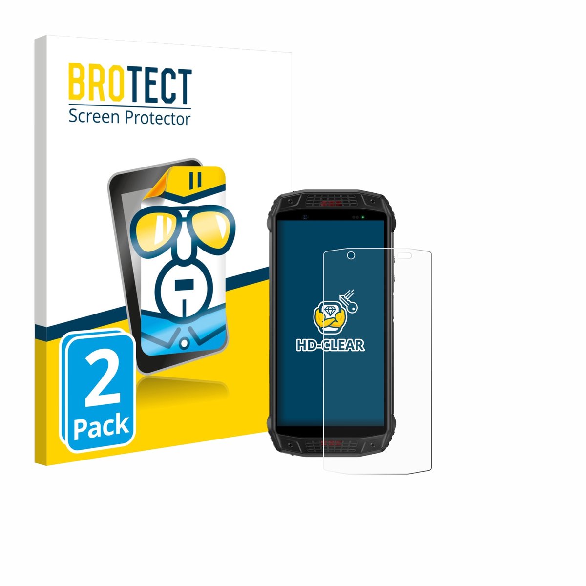 BROTECT - Screenprotector voor Ulefone Armor 15 - Folie Beschermfolie transparant 2 Stuks