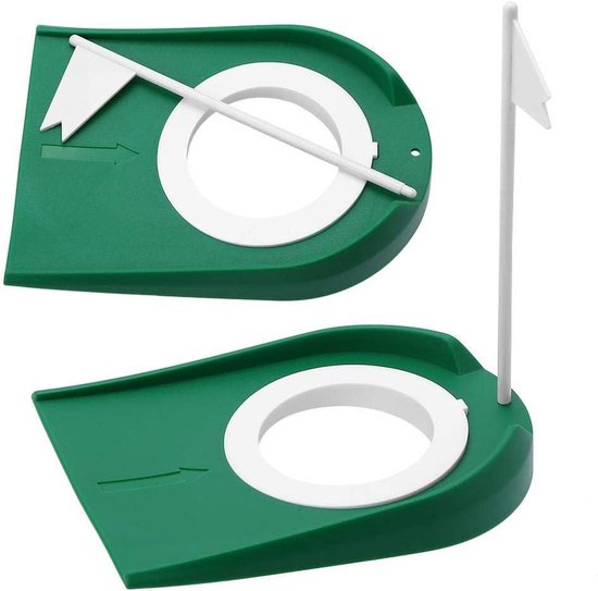 Putting Cup - Plastic oefenhulp met verstelbaar gat en White Flag voor golftraining — afbeelding 4