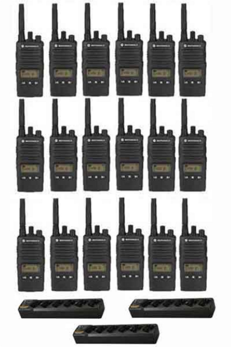 Set van 18 Motorola XT460 IP55 PMR446 Portofoon met 3 multiladers