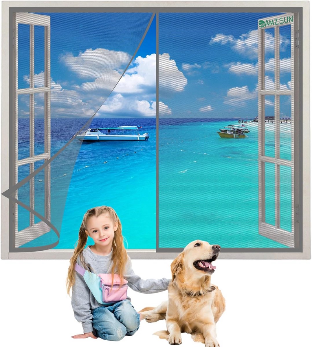 Magnetische Hordeur Hor 60x175cm Grijs Insectenhor Handsfree Installatie