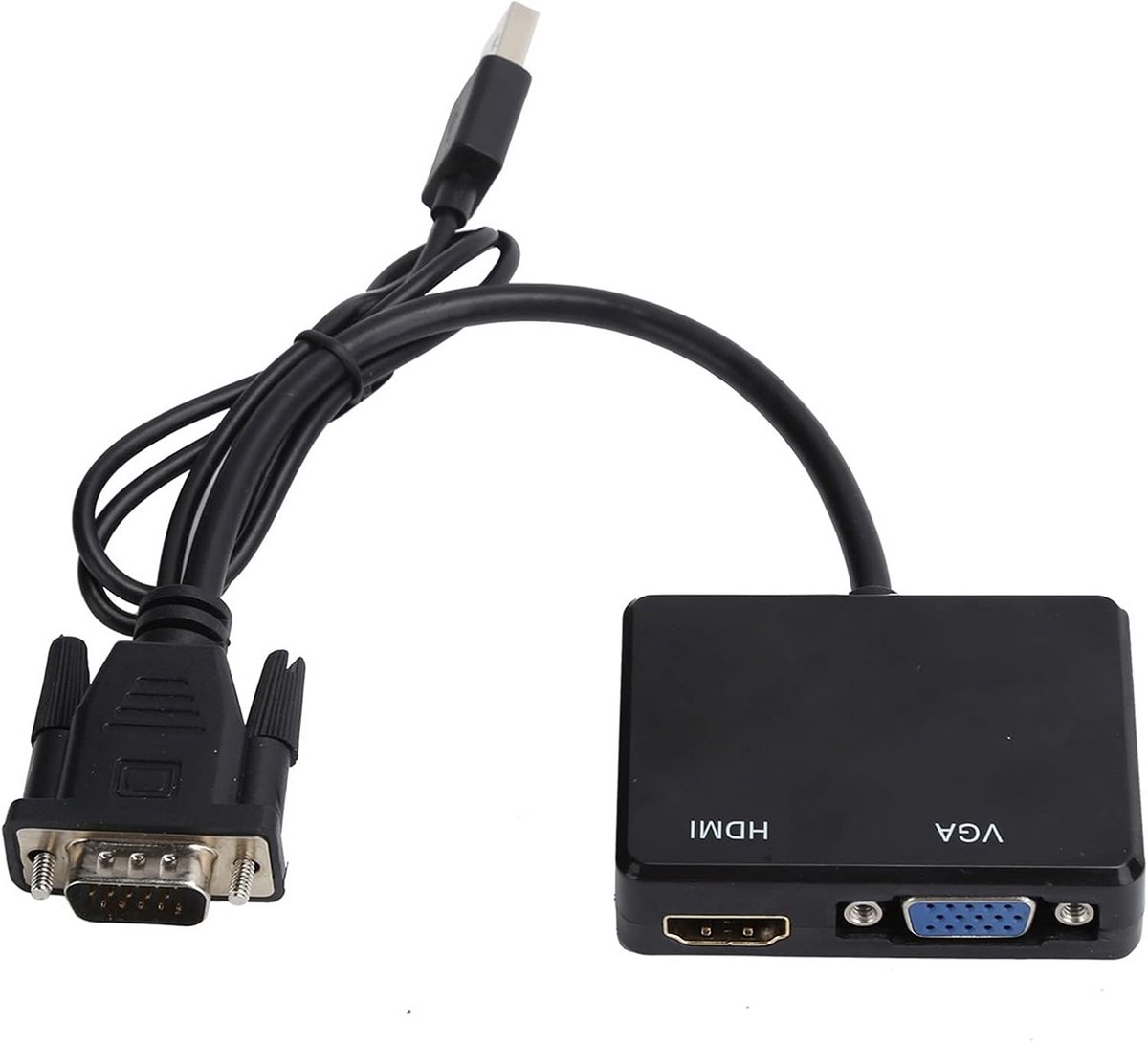 VGA naar HDMI en VGA Splitter Adapter voor Dubbele Beeldscherm Ondersteuning