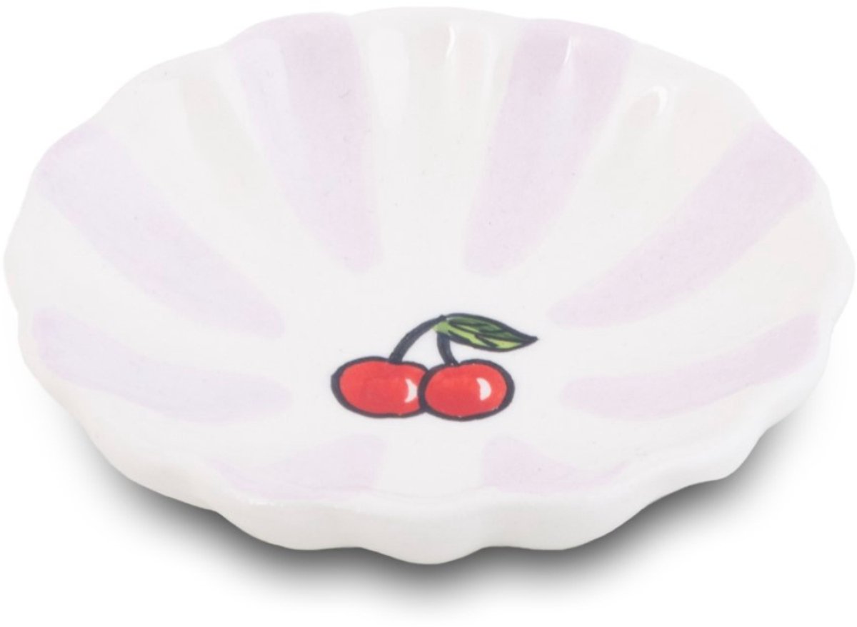 Schaaltje Fruity Cherry – Lila/Wit – Aardewerk – ø 10 cm - Dishes & Deco