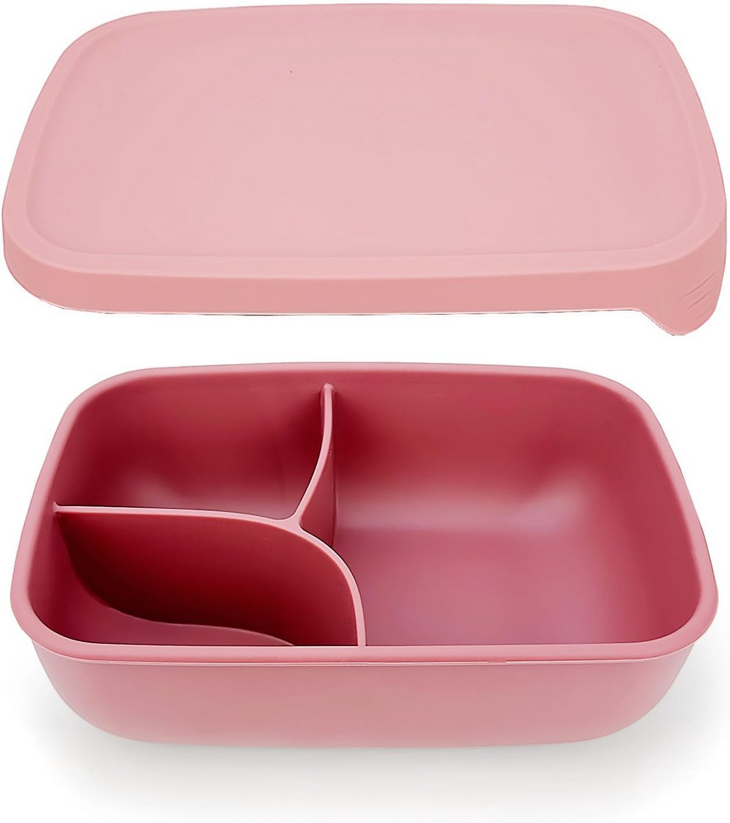 Silicone Lunchtrommel 1000ml met 3 Compartimenten - Lekdicht & Vaatwasmachinebestendig