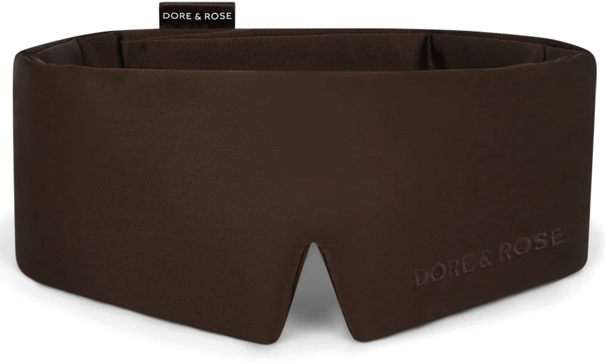 Dore & Rose - Slaapmasker - Oogmasker - Zijden Slaapmasker Voor Mannen en Vrouwen - Deep Sleep Mask - Eye Mask - Verduisterend - Wallen - Brown