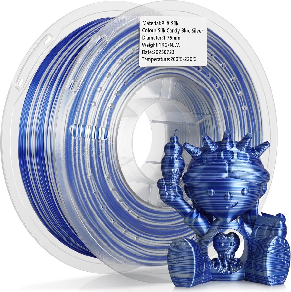 Zijde PLA 3D Printer Filament 1.75mm - 1kg - Regenboog Kleurverloop - Hoogglans Afwerking