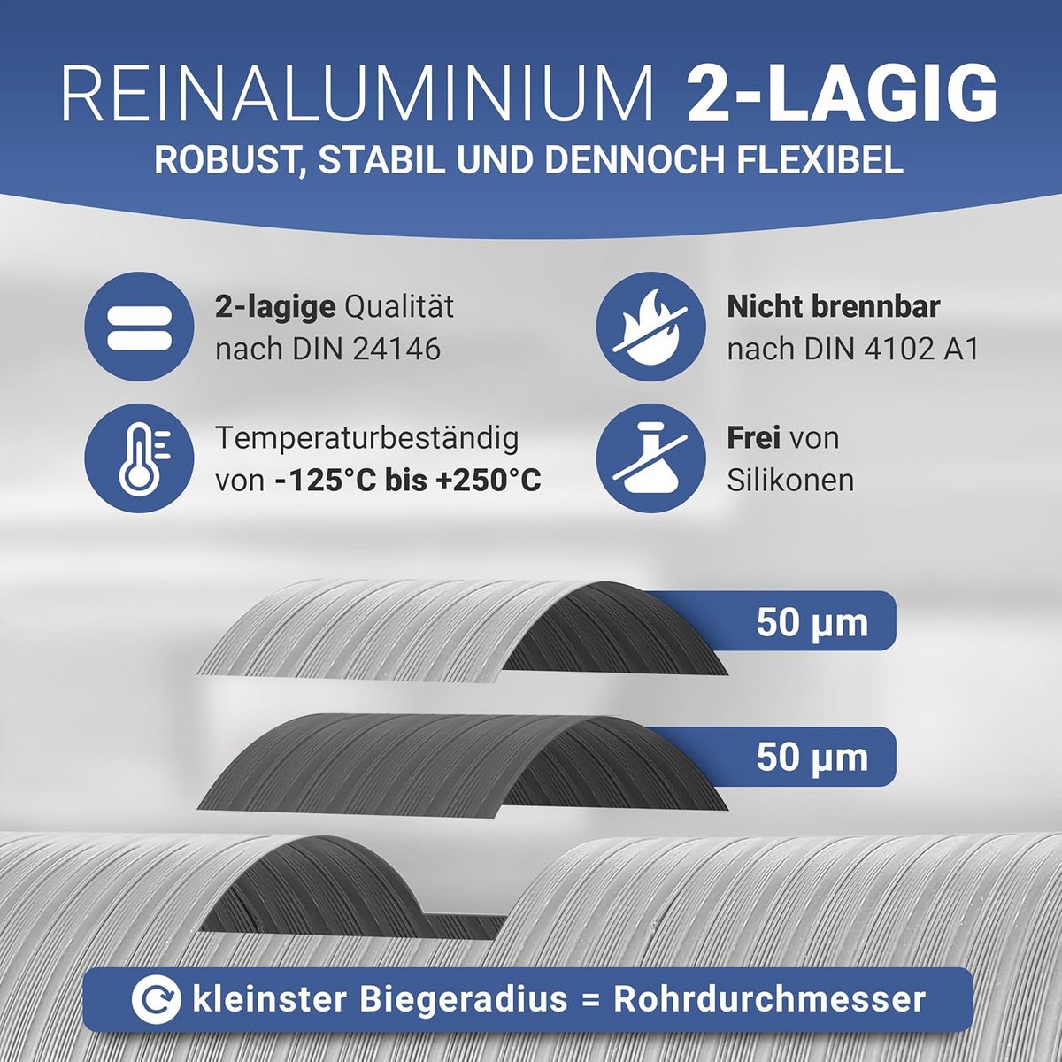 Flexibele Aluminium Ventilatiebuis Ø 200 mm - Temperatuurbestendig en Geschikt voor Afzuiging