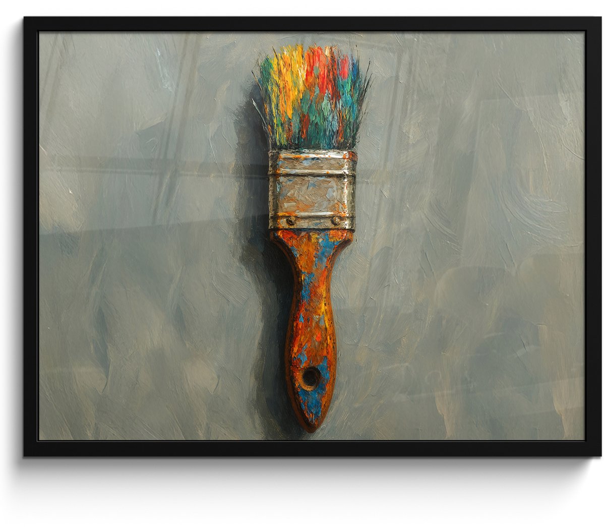 FrameYourWall Poster in lijst - Fotolijst 70x50 cm - Posters - Verf - Kwast - Schilderij - Posterlijst zwart - Decoratie - Wanddecoratie woonkamer - Muurdecoratie slaapkamer