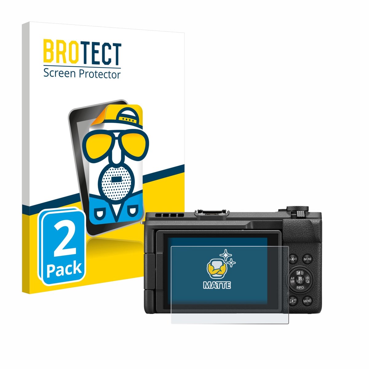 BROTECT - Screenprotector voor Canon PowerShot V1 - Folie Beschermfolie matte 2 Stuks