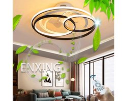 Moderne LED Plafondventilator met Verlichting Zesblads Onzichtbare Stille Zwenklamp Dimbaar