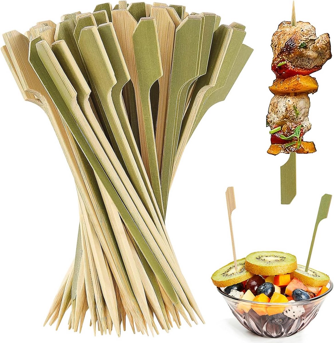 Set van 100 Houten Cocktailprikkers en Fingerfood Spiesen voor Feestjes en Aperitief