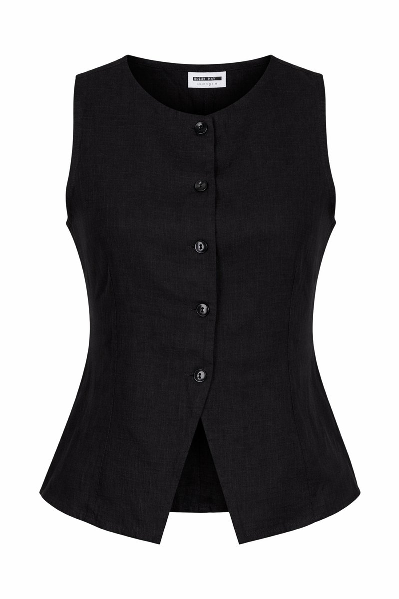 Noisy may Gilet Nmleilani S/l Waistcoat Wvn Fwd 27036646 Black Dames Maat - S