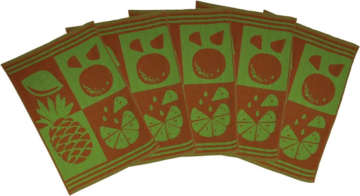 Set van 5 Jacquard Theedoeken Katoen 50x70 cm Kookvast Keukendoeken
