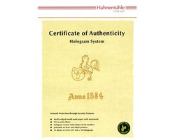 Certificaten van Echtheid A4 met Hologrammen voor Digitale FineArt Prints