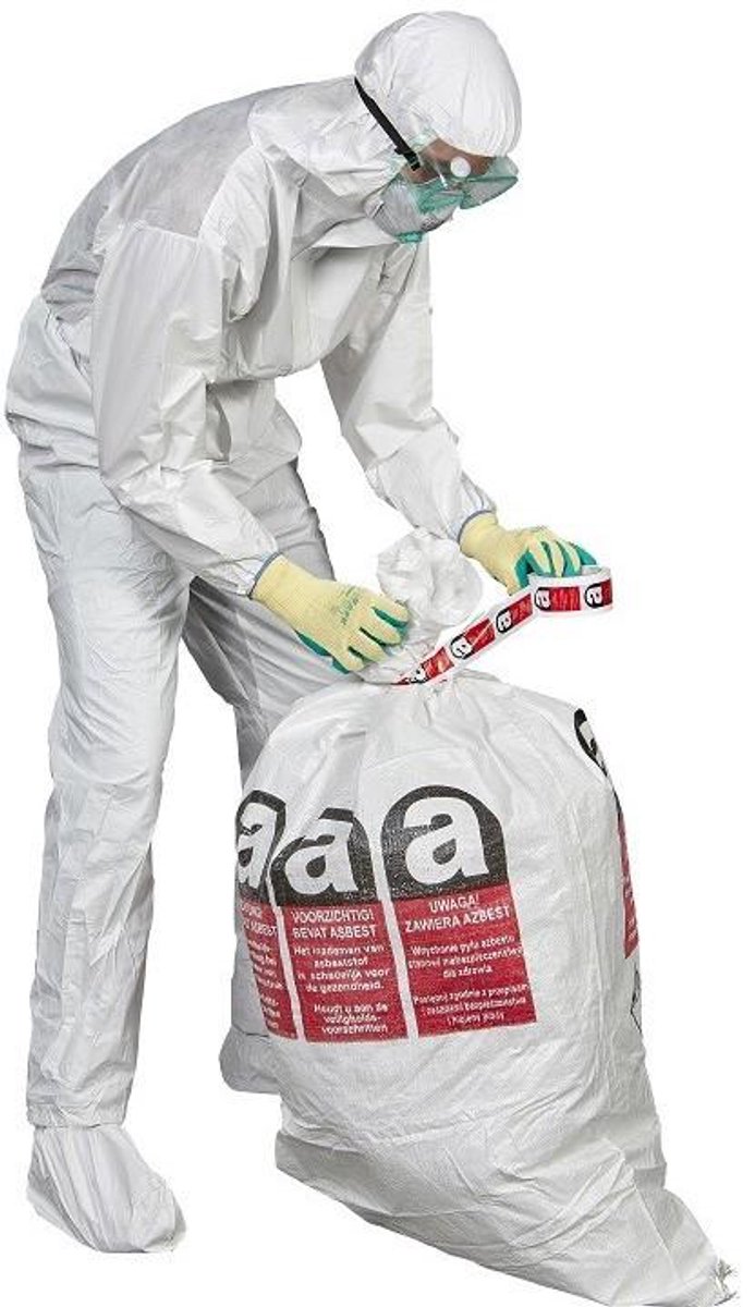 50x | Asbestzak met dubbele binnenzak 80x120cm | 25KG | 80L