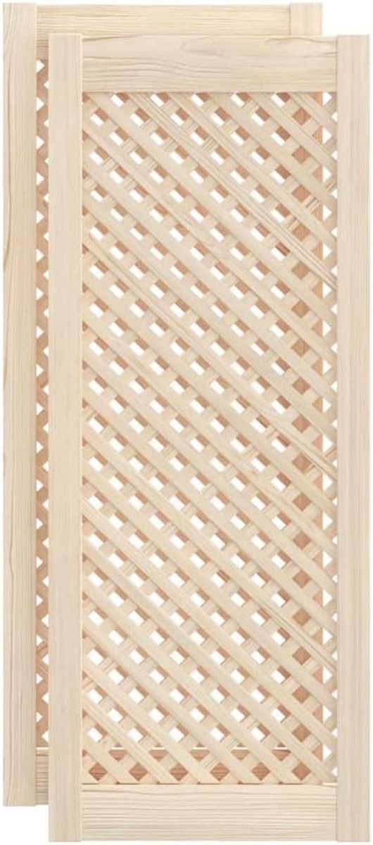 Houten Kastdeur met Rooster - Vervangende Deur voor Schoenenkast of Meubel - 39.5x99 cm Massief Grenenhout
