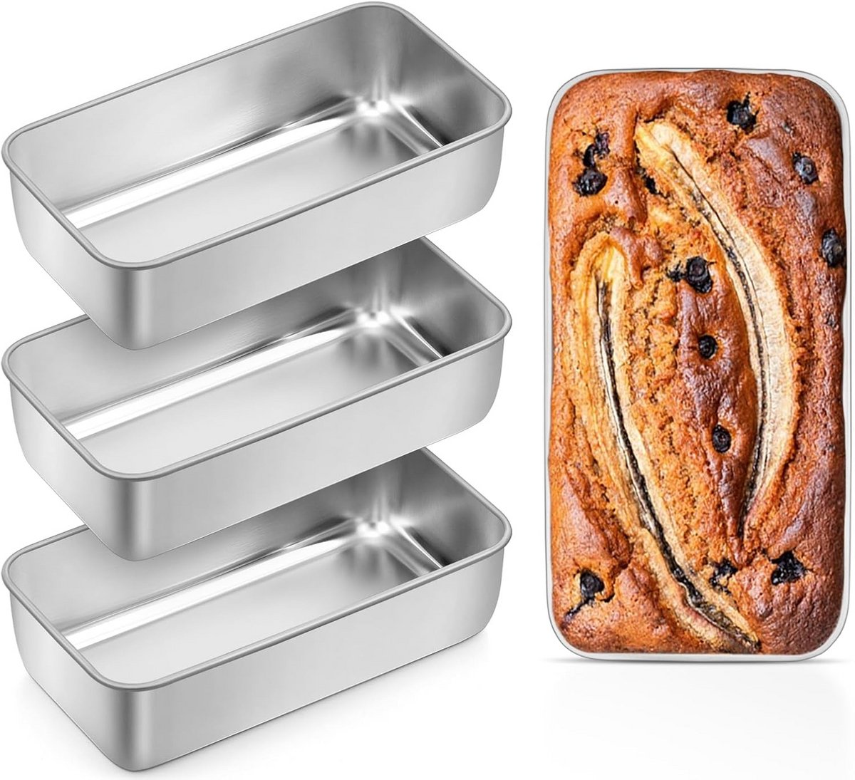 4-delige Roestvrijstalen Broodvormen voor Bakken - Ovenbestendig