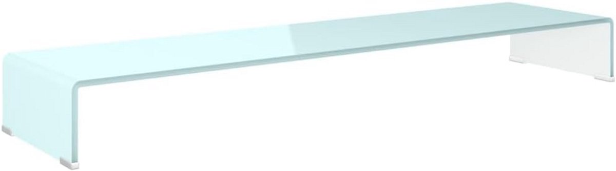 Glazen TV-Meubel en Monitorverhoger 120 cm Breed voor Scherm en Laptop