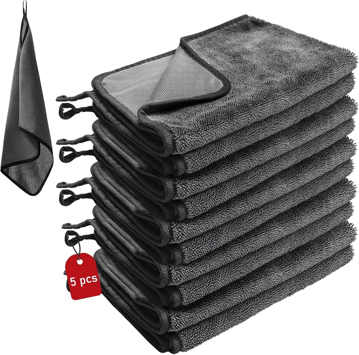 5x XXL Hoogabsorberende Microvezel Droogdoeken 40x60 cm - Sneldrogend en Streepvrij