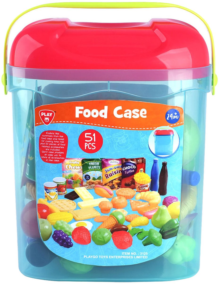 Play speelgoed eten opbergbox - 51-delig kinderspeelgoed set.