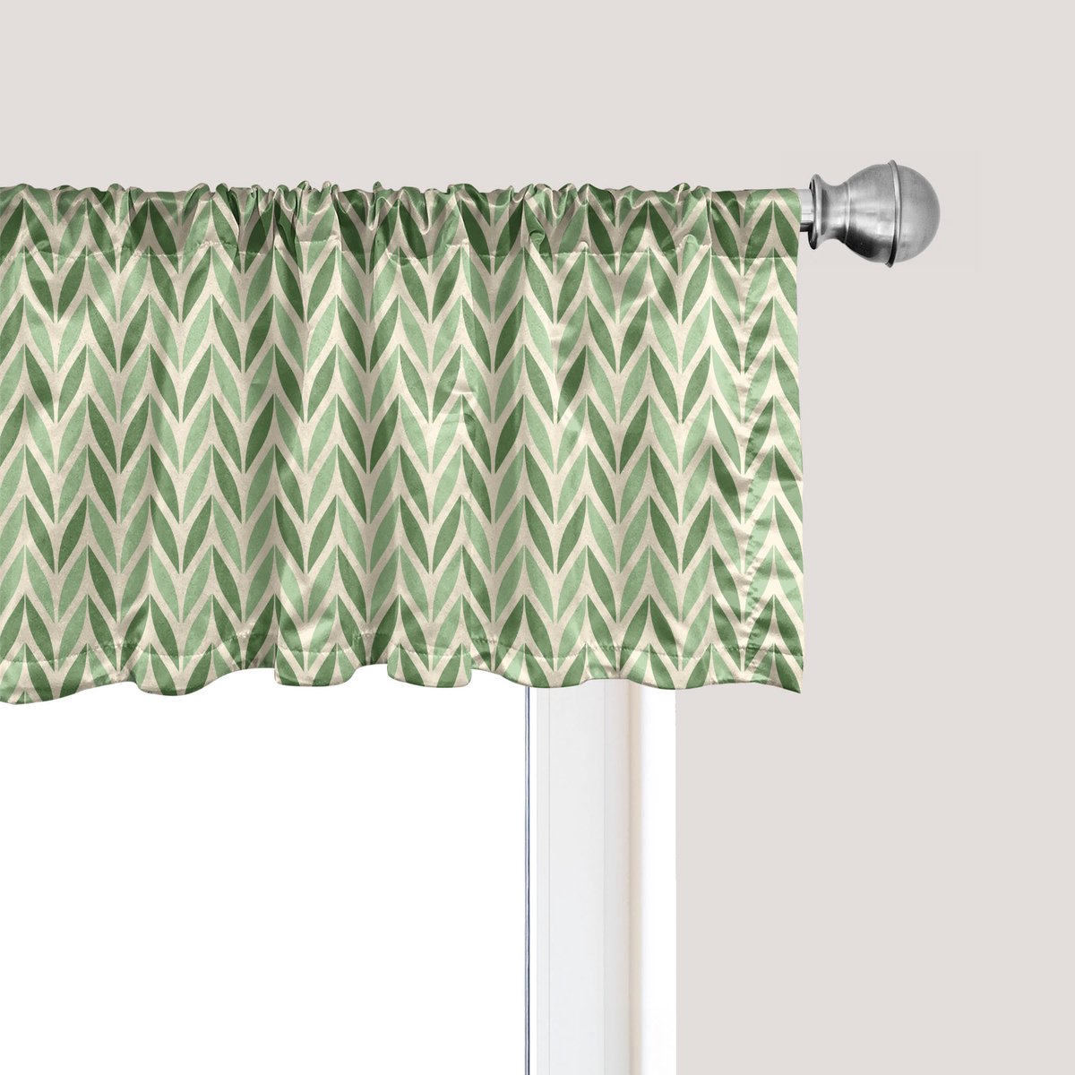 ABAKUHAUS Retro Raamvalletje, Gordijnvalletje voor Keuken en Slaapkamer met Tunnelzoom, 137 cm x 45 cm, Lichtgroen