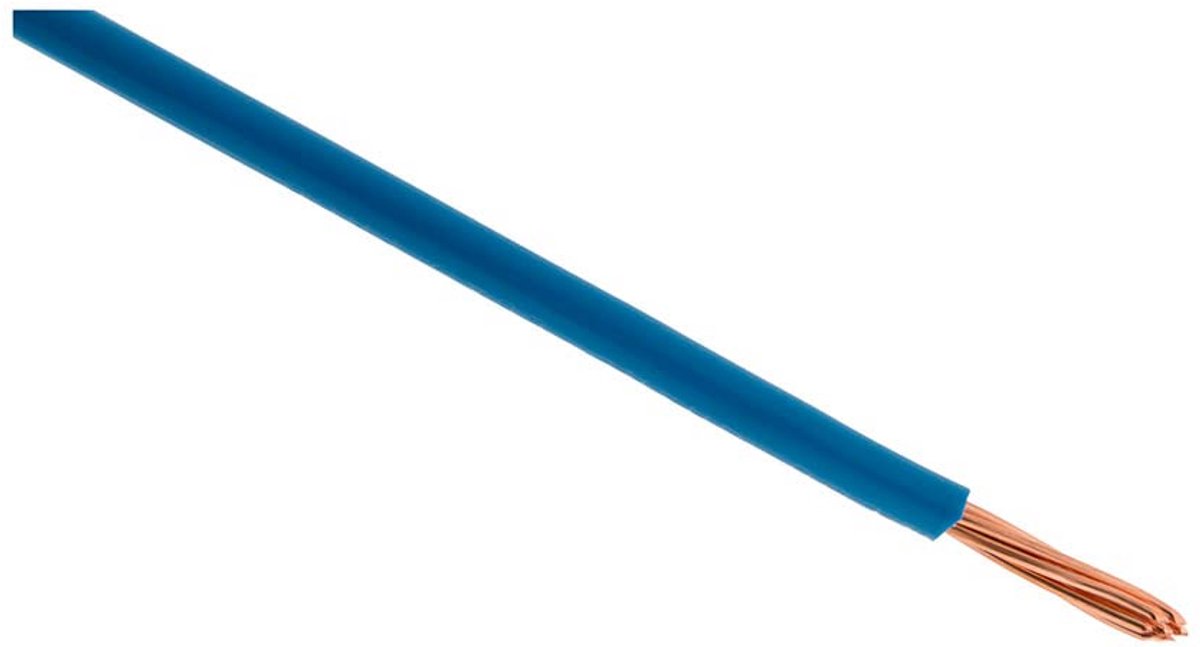 Elektrische Installatiekabel H07V-R 6mm² Enkeladerig Blauw - 10 Meter - PVC Isolatie