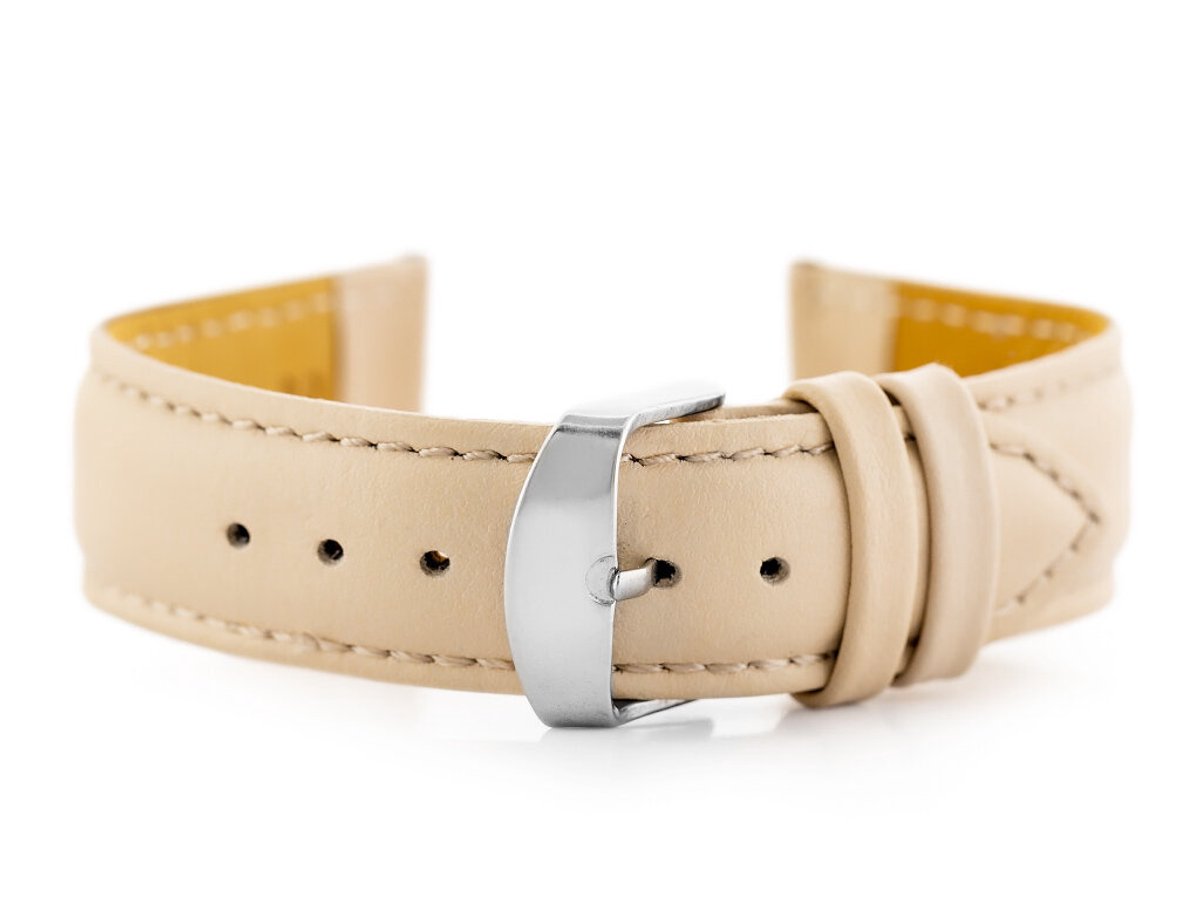 Pacific Serie - Leren Horlogeband - Beige - 20mm