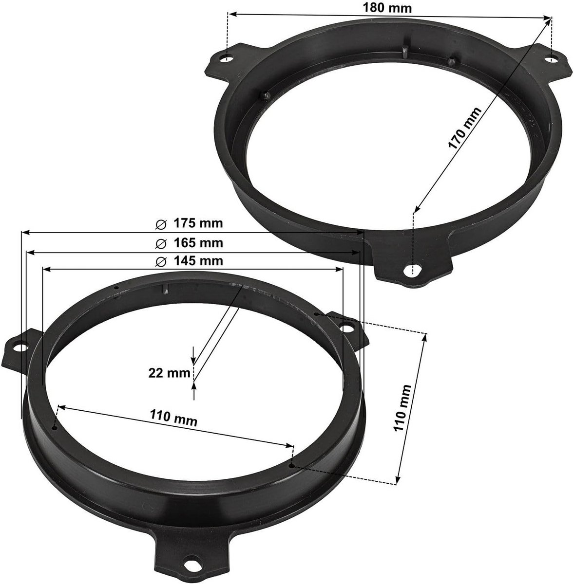 Luidspreker Adapter Ringen voor Citroen Peugeot Toyota Subaru 165mm DIN Speakers